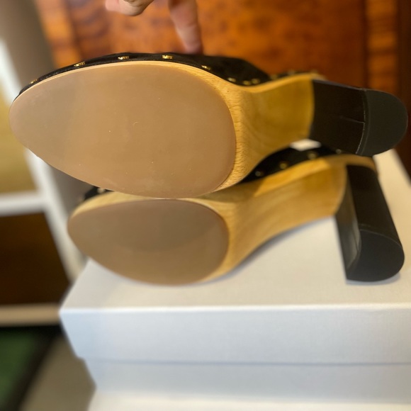 Veronica Beard Grita Black Suede Heeled Clogs Size 9.5 - Picture 5 of 8